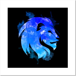 Lion watercolor Lagoon Posters and Art